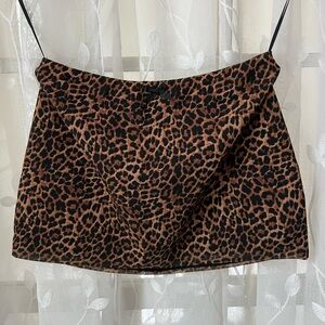Edikted Brown Leopard Mini Skirt